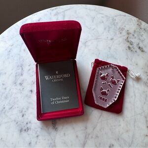 Waterford Crystal 12 Days Of Christmas VTG Etched Glass Ornament